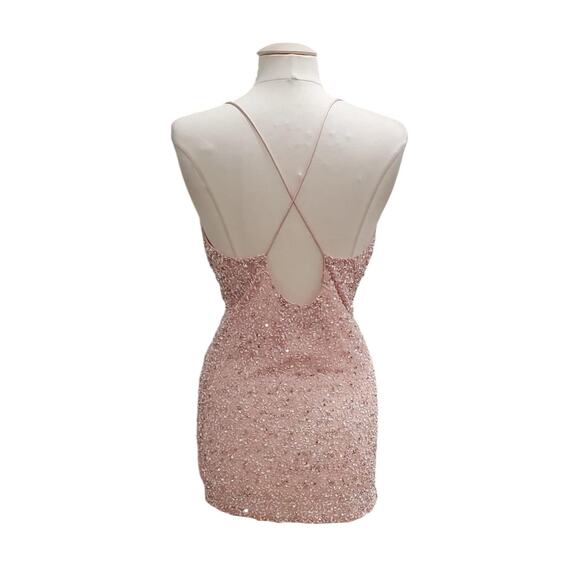 Retrofete Mich Sequin Dress Pastel Pink Size XS - Picture 6 of 8